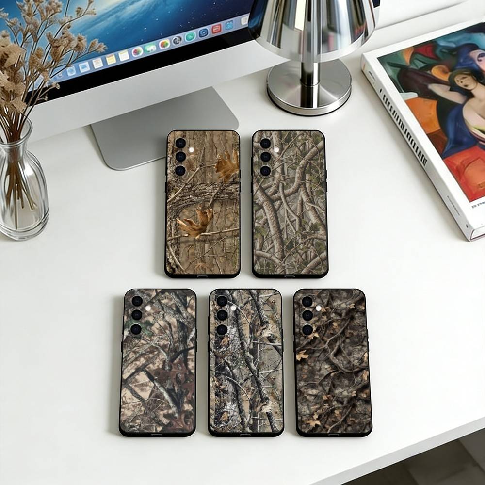 Forest Camouflage Pattern Phone Case For Samsung Galaxy A73,A72,A71,A70,A53,A52,A51,Others Soft Black Cover