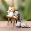 6pcs Garden Decorations Lovely Wonderful Plastic Cartoon Cat Micro Landscape