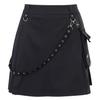 Punk Gothic Black High Waist Black Skirts Women Sexy Patchwork Bandage Mini Skirt Female Streetwear Summer