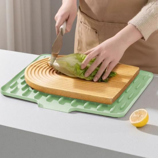 Силиконовый коврик для слива Толстый коврик для сушки посуды с дренажем Термостойкий Нескользящий Барный коврик для раковины для столешниц