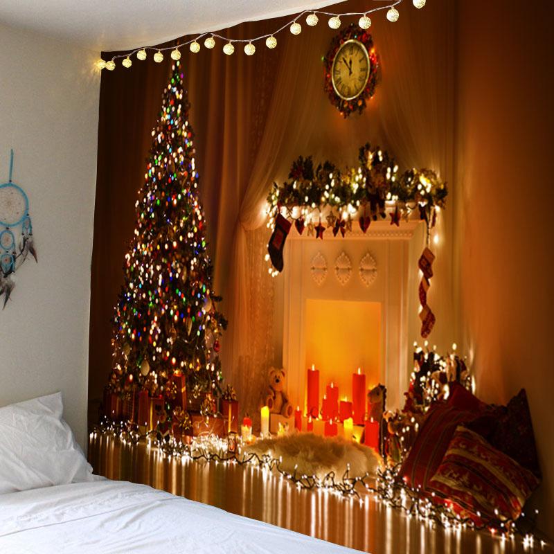 С Рождеством Рождественская елка украшение сцены подвесная ткань дома гостиная спальня украшение стены гобелен