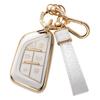 Чехол для автомобильного ключа с золотым краем и узором из камня с подвеской-брелком