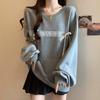 Women's Round Neck Long Sleeved Pullover Hoodie Casual Plus Size Long Sleeved Retro Patchwork Long Sleeved
