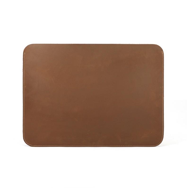Vintage Crazy Horse Leather Laptop Sleeve 13 Inch Mens Protective Inner Case Shockproof Water Resistant