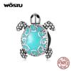 925 Sterling Silver Longevity Sea Turtle Charm Bead Fit Original DIY Bracelets Bangle Fine Birthday Jewelry Present