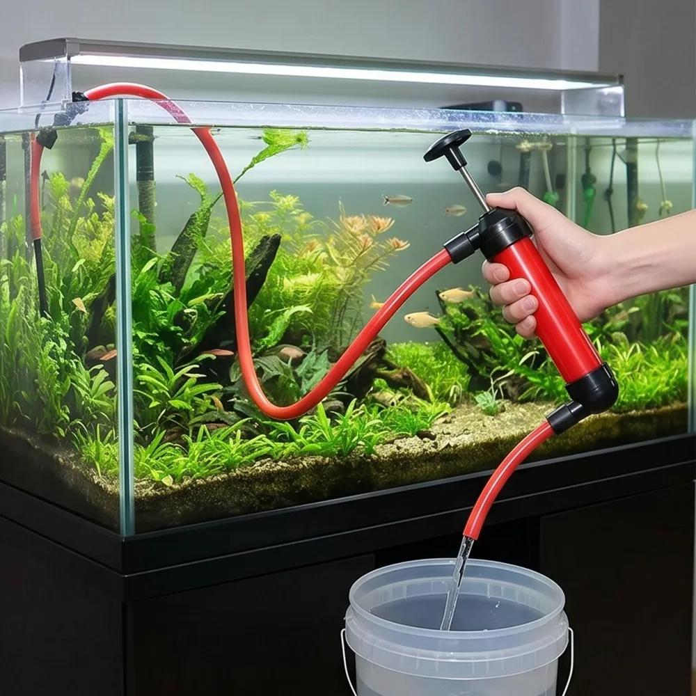Siphon Pump Liquid Transfer Hand Suction Alloy PVC Fluid Extractor Car Gas Petrol Diesel Oil Aquarium Water Tool Two Way Flow