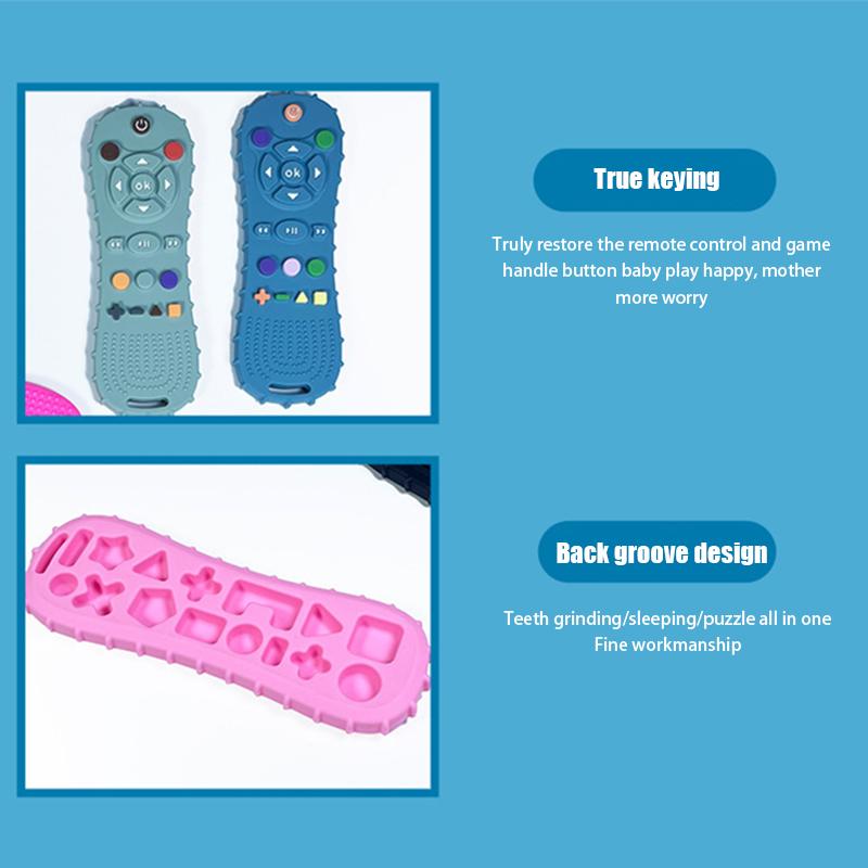 Детский прорезыватель для зубов в форме пульта дистанционного управления для телевизора, силиконовый прорезыватель для зубов, детская сенсорная образовательная игрушка