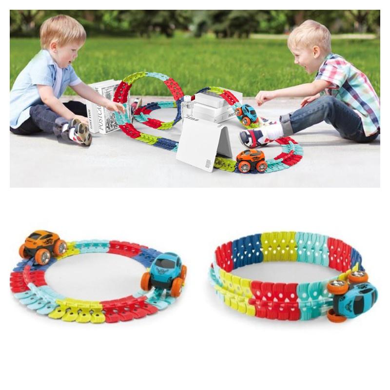 Magic Zero Gravity Car Track Play Set With Led Race Car And Glow In The Dark Rainbow Tracks Perfect Gift For Kids!