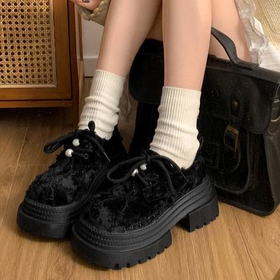 Модные нишевые туфли в стиле ретро на высокой платформе, женские кожаные туфли 2025 года, новые весенне-осенние туфли в британском стиле, универсальные туфли Love Single