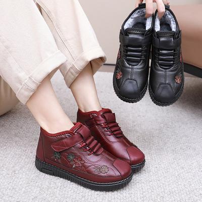 Хлопковая обувь женская 2025 зима новая старый Пекин бархатная утолщенная теплая мягкая подошва нескользящая обувь для мамы для среднего и пожилого возраста хлопковые сапоги