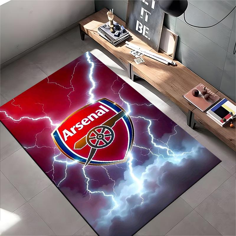 "Arsenal Logo Carpet with Lightning Design for Living Room Decor" Suitable for use as an anti-slip for living room bedroom sofas