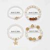 4pcs/set Bohemia Style Simulated Pearl Bracelets Adjustable Multilayer Hand Chain  Vacation Wear
