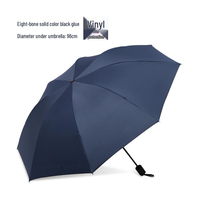 Полностью автоматический трехслойный зонт с черным клеем и защитой от УФ-лучей с логотипом для дождя или солнца