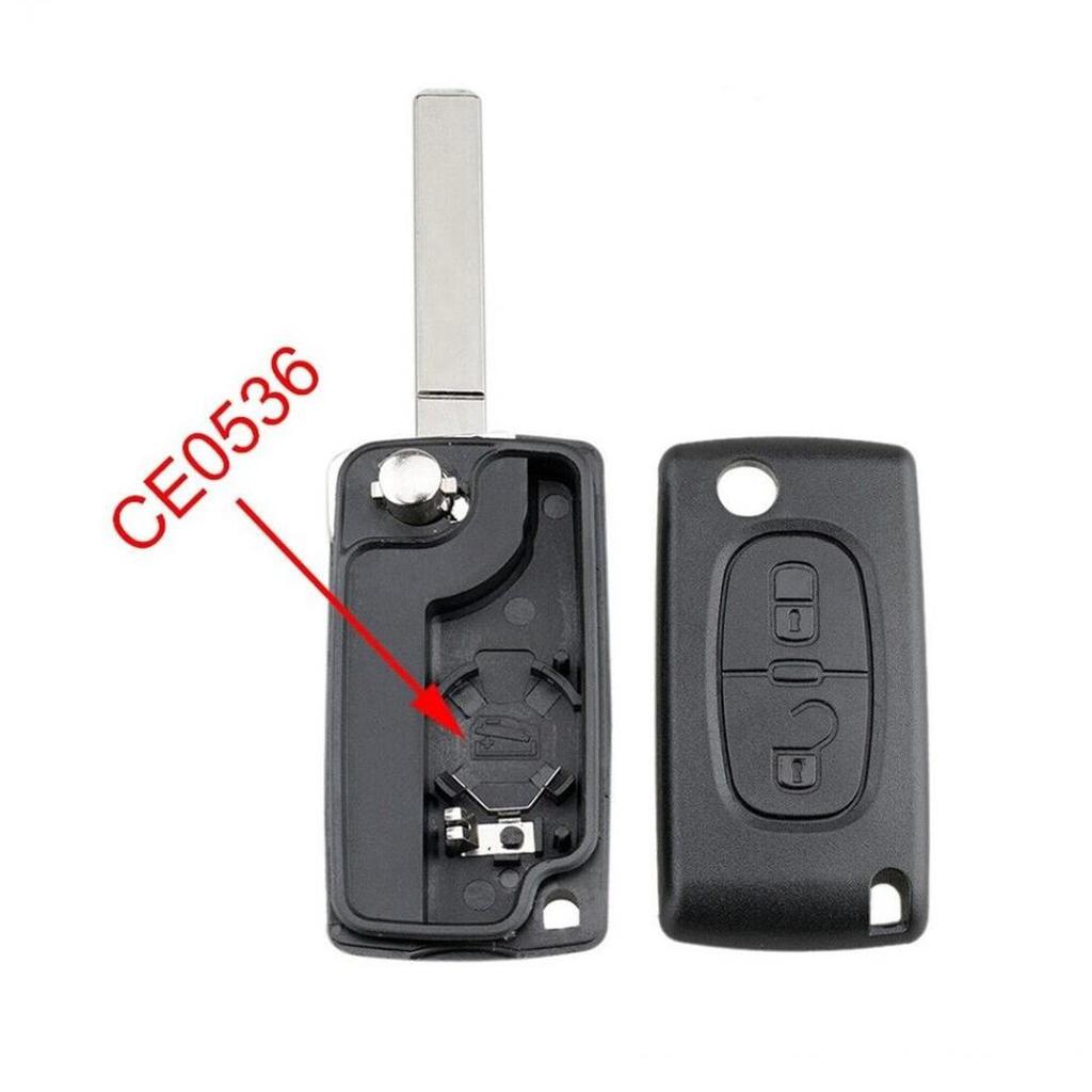 Flip Key Fob Case, 2 Buttons Black Easy To Carry, Peugeot 107 207 307