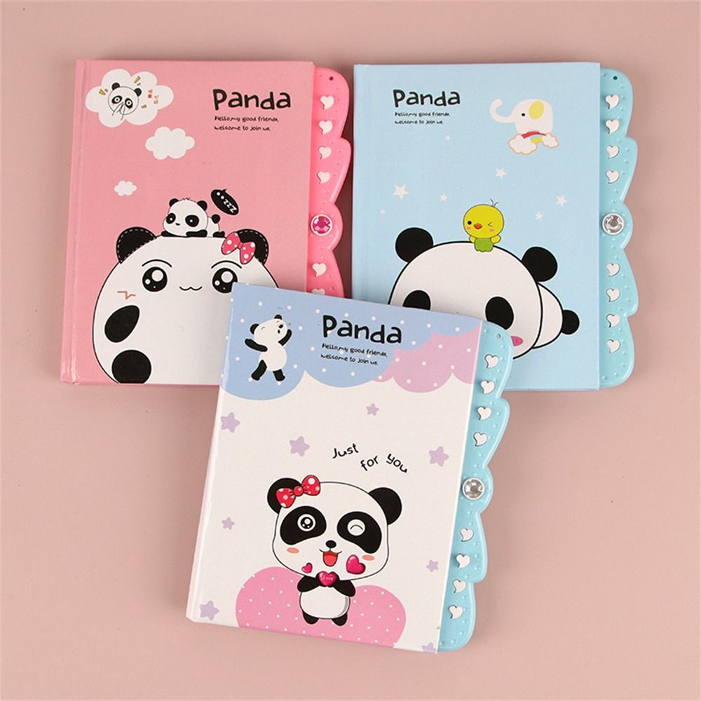 Stationery Cartoon Student Small with Lock Small Notebook Notepad Password Diary Password Notebook