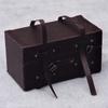 Old-Fashioned Big Suitcase Decorative Box with Leather 1:12 Dollhouse Accessory