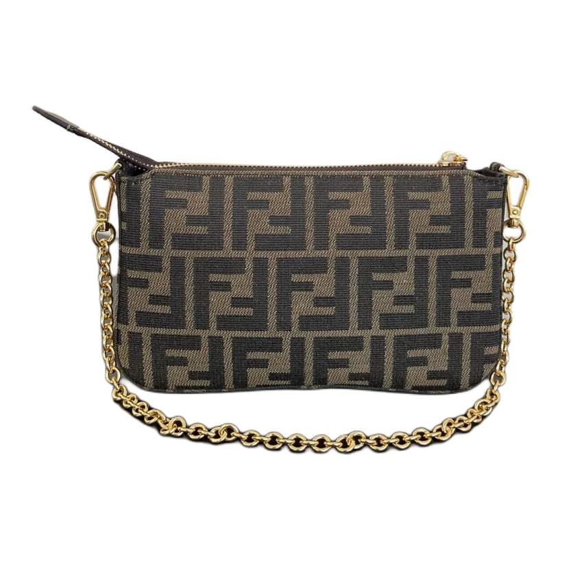 FENDI Baguette Fabric Clutch Women's Brown 8BS073-AD23-F1GE3