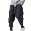 Cotton Linen Elastic Large Chinese Style Men's Casual Pants
