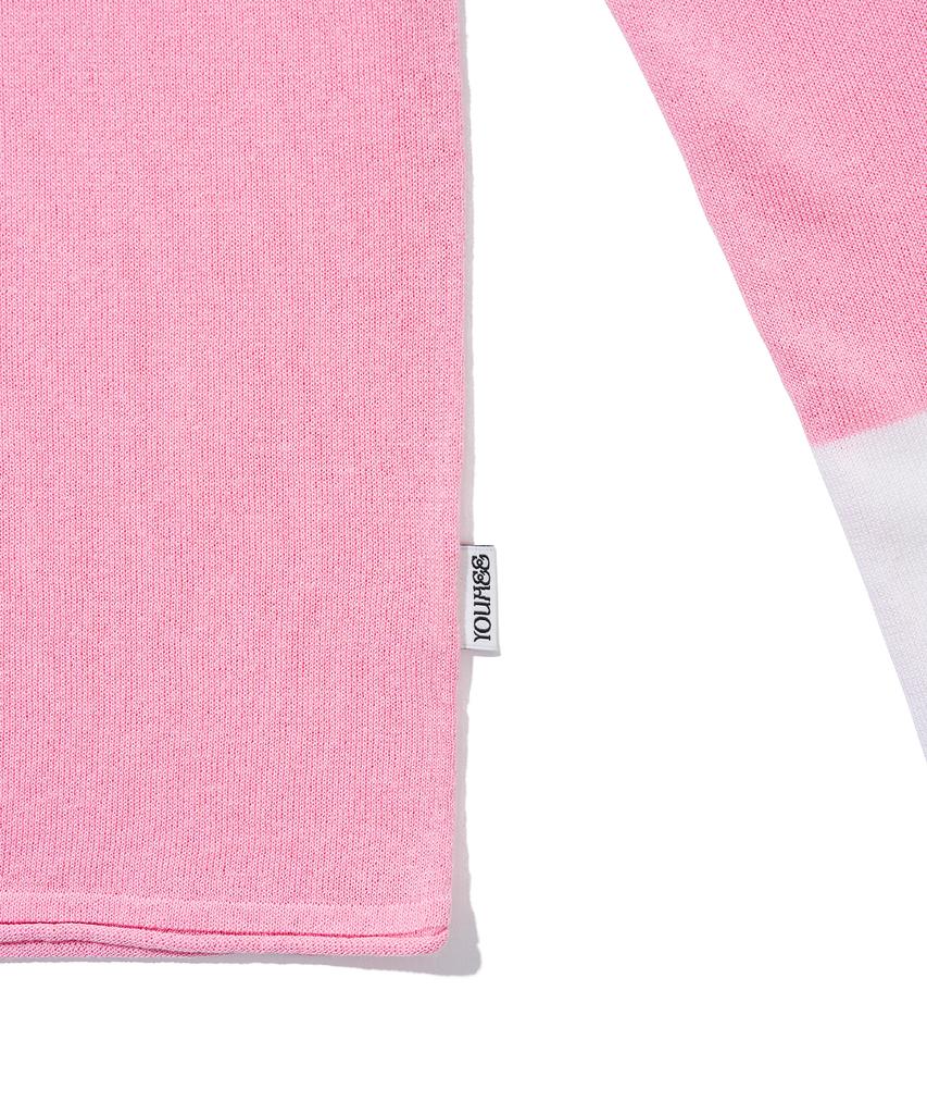 YOUHEE Color Blocked Long Sleeve Knit_Pink