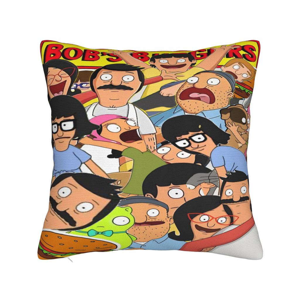 B-Bob Burgers Thanksgiving Pillowcase Cushion Cover  Pillow Covers Soft and Sweet Chair Decorations Zipper Multiple Sizes