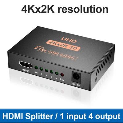 1 вход 4 выхода 4K 1080P HDMI сплиттер 1x4 видео HDMI распределитель HDMI коммутатор усилитель дублирующего экрана для HD TV DVD PS3 Xbox