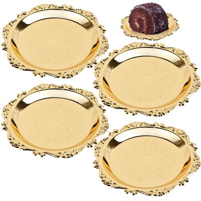 4 шт. Золотой поднос, блюдце для макания, металлическая изысканная тарелка, поднос для ключей, еда, напитки, закуски, подставки для чашек кофе, декор обеденного стола