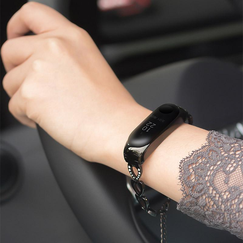 Ремешок для Mi Band 3 4 5 6 7 из нержавеющей стали Xiaomi Mi 6 5 4 3 Регулируемый ремешок для часов Браслет на запястье Аксессуары для умных часов для женщины, жены, дочери