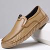 Spring Summer New Leather Shoes for Men Solid Color Fashion Soft Sole Driving Shoes Man Korean Antiskid Low Top Loafers Malee