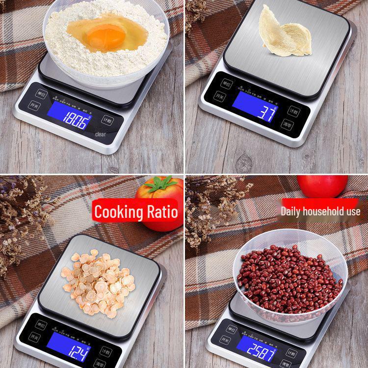 Rechargeable 10kg Stainless Steel Kitchen Scale, Accurate To 0.1g, for Food and Baking