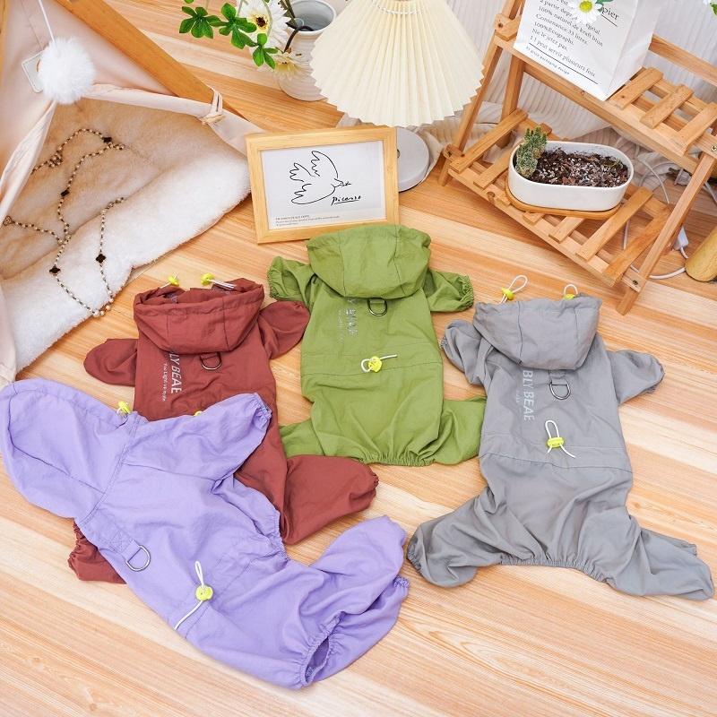 Windproof Dog Jumpsuits Jacket Autumn Dog Clothes Fashion Solid Pet Puppy Overalls Outdoor Cat Jumpsuits Pet Four Legged Clothes