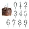 Многоразовый набор подсвечников в виде цифр для торта, серебряное украшение для торта, вечеринки, юбилея, торжества.