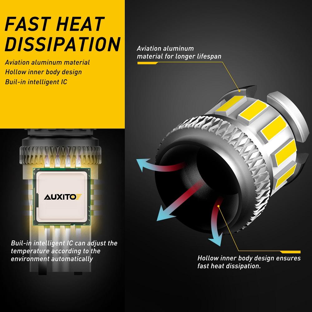 AUXITO 2PCS T10 W5W Red LED Bulb Canbus 194 168 White Car Interior Lights Yellow License Plate Leds Lamp Reading Trunk LIght 12V Dome Lights 6