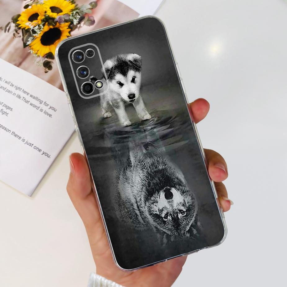 For Realme 7 Pro Case RMX2170 Cute Cat Flowers Painted Cover Clear Silicone Soft TPU Phone Case For Realme 7 Pro Realme7 5G Bags