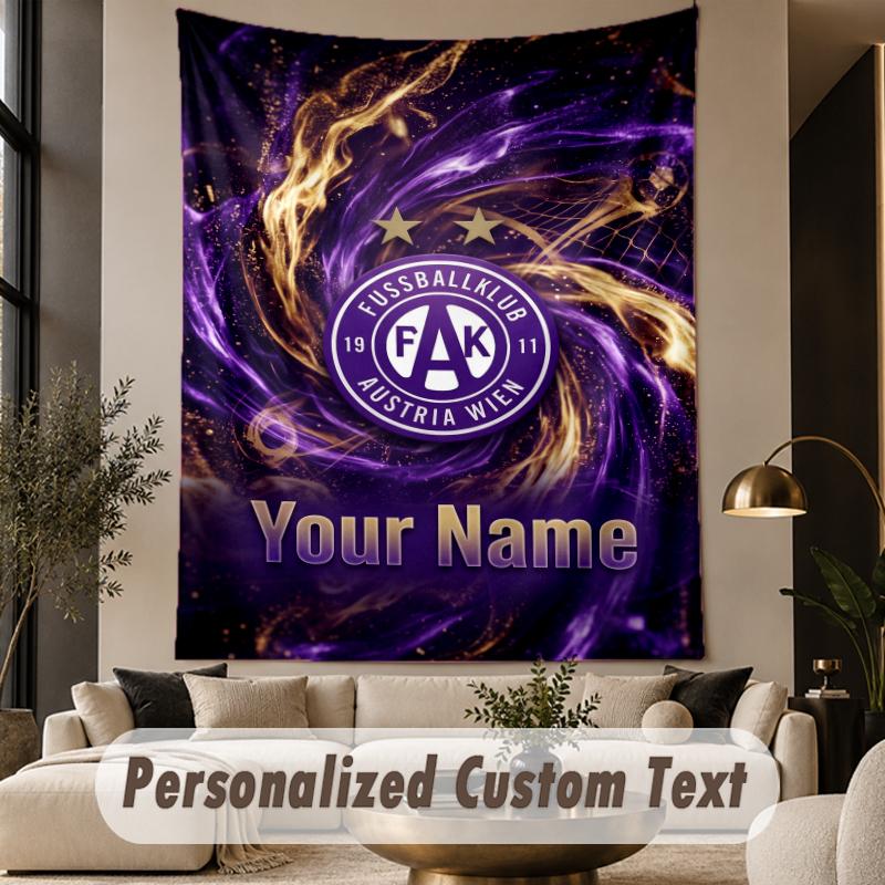 Custom Text Tapestry Austria Wien FC Print Wall Tapestry Indoor Living Room Wall Decor
