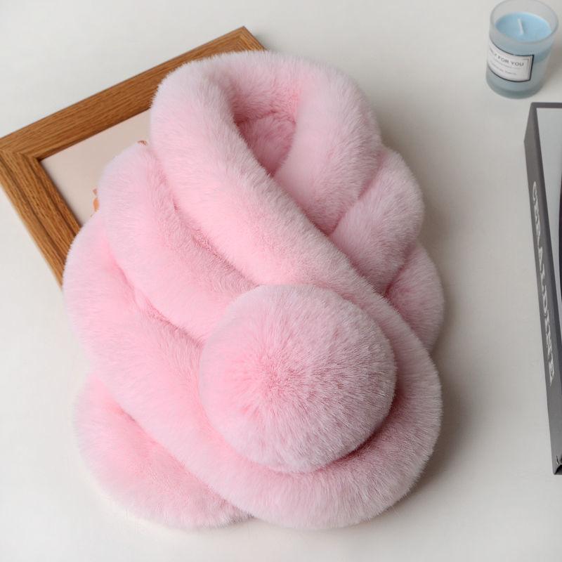 Rex Rabbit Fur Scarf Female Winter Korean Version of Wild Fur Rabbit Fur Collar Student Warm Cute Plush Scarf