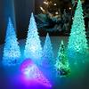 27CM Light Up Christmas Tree Colorful Lighting Battery Operated Holiday Home Decoration Acrylic LED Desktop Xmas Tree Night Lamp Ornament Festival