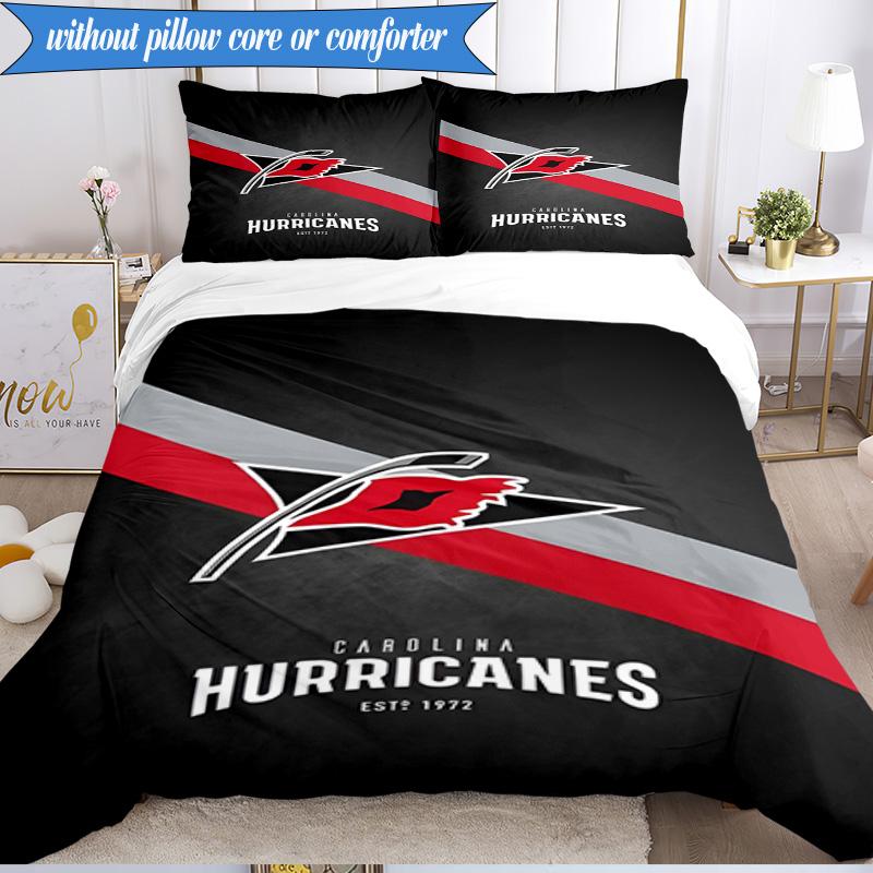 3PCS Hurricanes Team Spirit Bedding Set,Including 1pc Duvet Cover And 2pcs Pillowcases Perfect for Bedroom, Dormitory, Fan Christmas gift