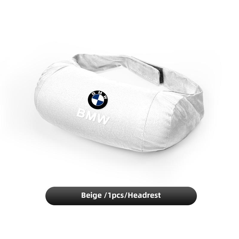 BAS1Car Seat Suede Headrest Lumbar Support Waist Cushion For BMW X1 X2 X3 X5 X4 X6 X7 G30 G20 G32 G11 G12 F40 F30 F20 F10 F34 F07