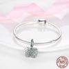 New 925 Sterling Silver Heart & Mum Dangle Charm Fit Women Original Bracelet Necklace 925 Silver Jewelry Mother's Day Gift