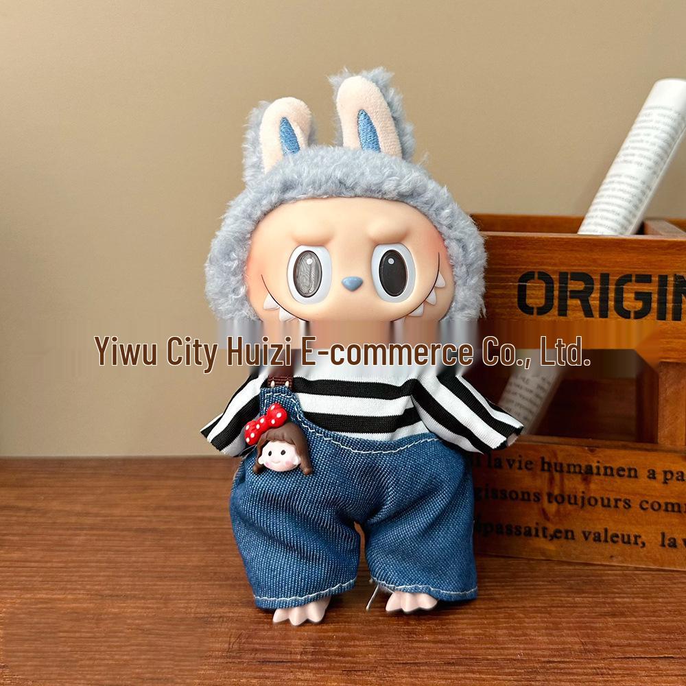 17cm Labubu Soft Doll Plush Toy Overalls - Clothes Only