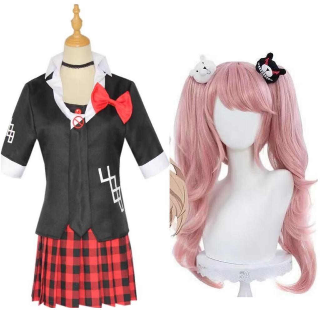 Набор для косплея по аниме Danganronpa, костюм Энoсимы Дзюнко, рабочая одежда для кафе, короткая юбка, головной убор Monokuma