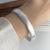 100% Solid 925 Sterling Silver Retro Bracelet for Women Men Vintage Handmade Smooth Bracelet Birthday Gift