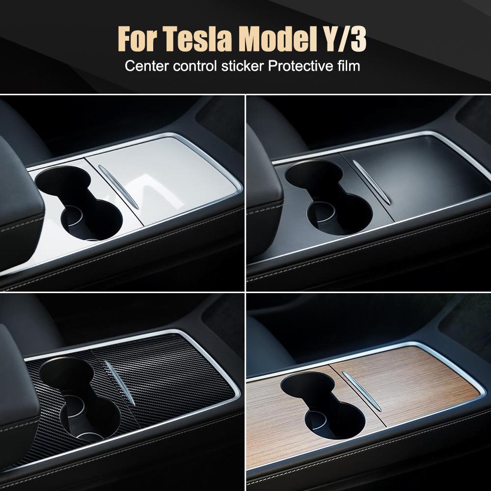 For Tesla Model 3 Model Y 21-22 PVC Film Car Central Control Panel Sticker Interior Decoration Multi Style Central Console Trims