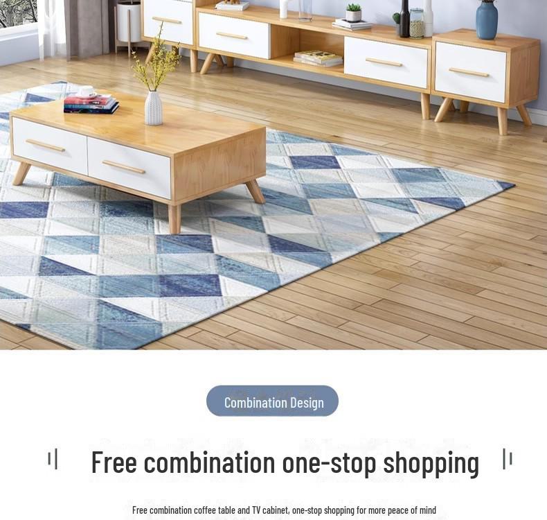 Solid Wood Coffee Table & TV Cabinet Set: Modern Luxury for Small Living Rooms or Bedrooms