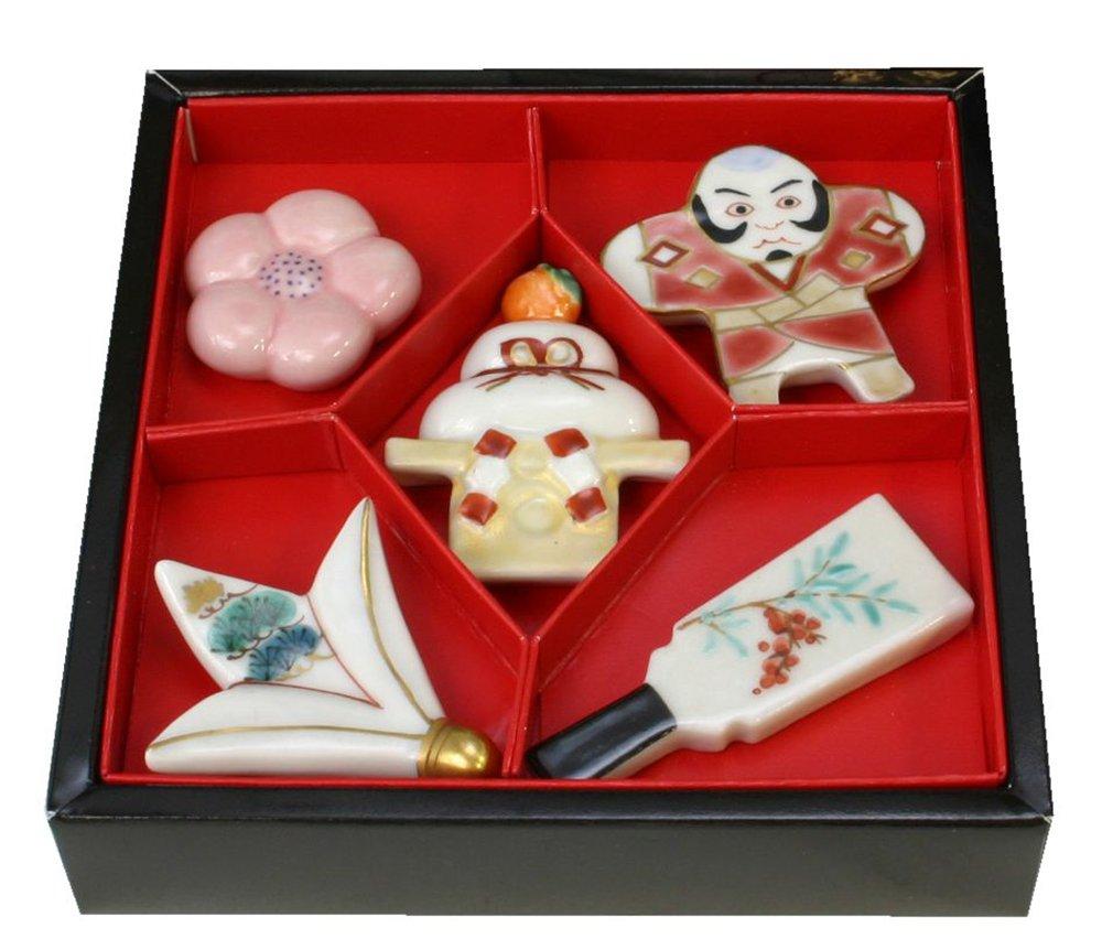 Набор подставок для палочек для еды Aito, 5 шт., Kyoto New Year HKY401 Kyo-yaki Kiyomizu-yaki