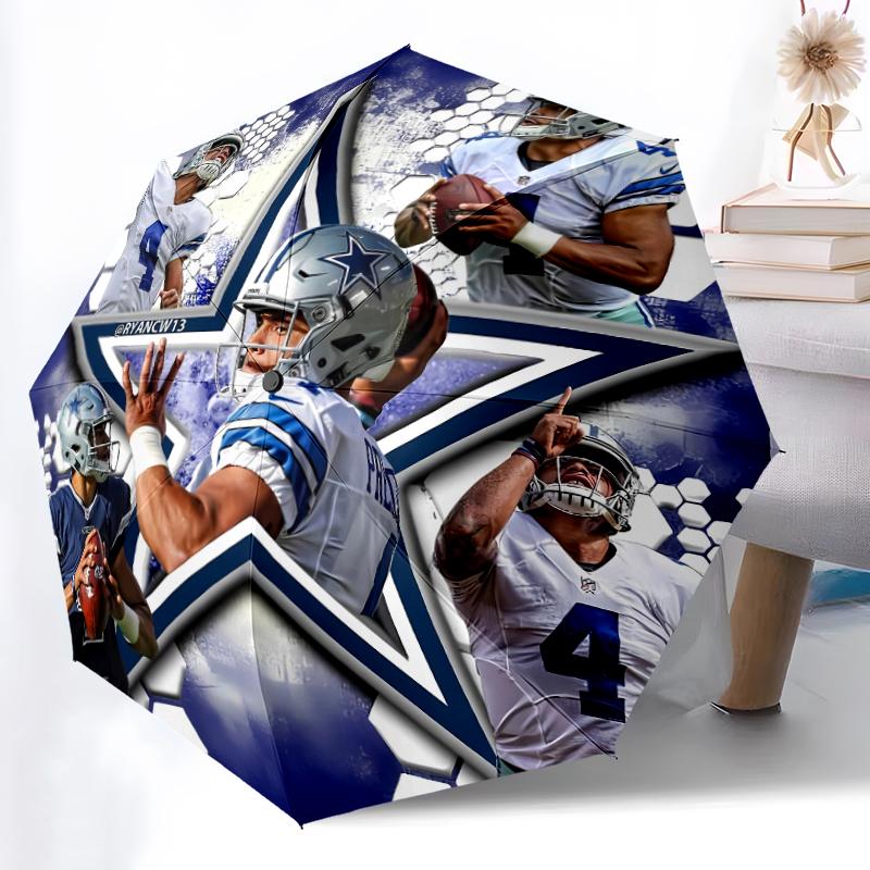 Printed Dallas Cowboys Folding Umbrella,Outdoor,Leisure,And Travel Umbrella,Durable Umbrella Fabric,Birthday And Holiday Gift