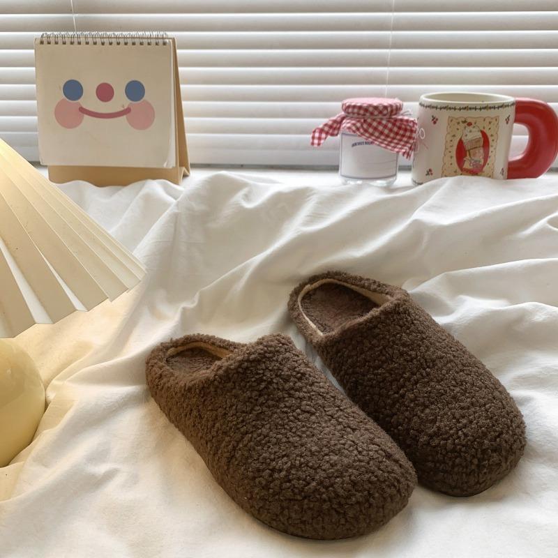 Женская верхняя одежда с плоской подошвой, полутапочки, теплые хлопковые тапочки, женская обувь