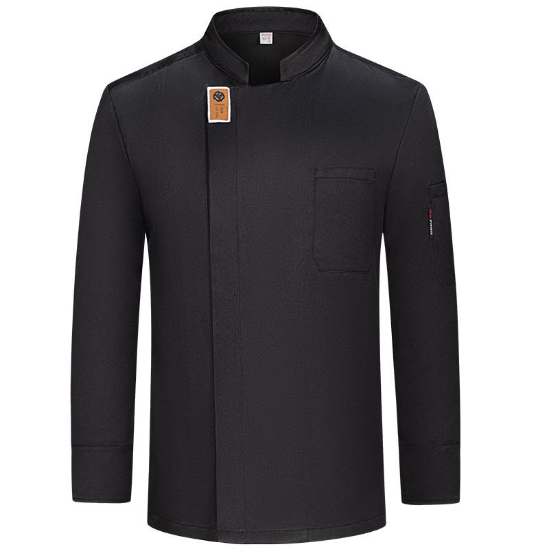 Unisex Chef Jacket Exquisite Embroidery Button Down Long Sleeve Uniform Moisture Wicking Jacket for Bakery Catering Canteen