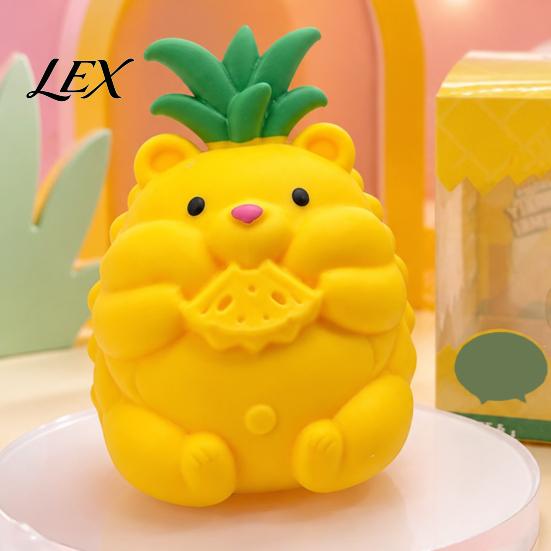 Stress Relief Toy Large Pineapple Ball, Slow Rising Fruit Squeeze for Anxiety Relief, Strawberry Banana Grape Corn Carrot Sensory Toy, Soft
