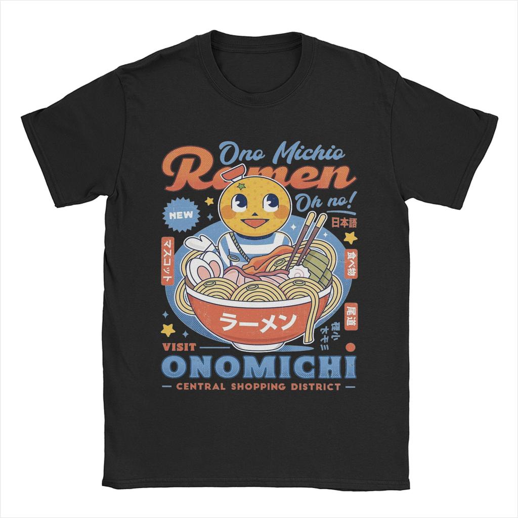 Футболка Ono Michio Ramen Yakuza для мужчин, чистый хлопок, забавные футболки с круглым вырезом, футболки с коротким рукавом, одежда в подарок